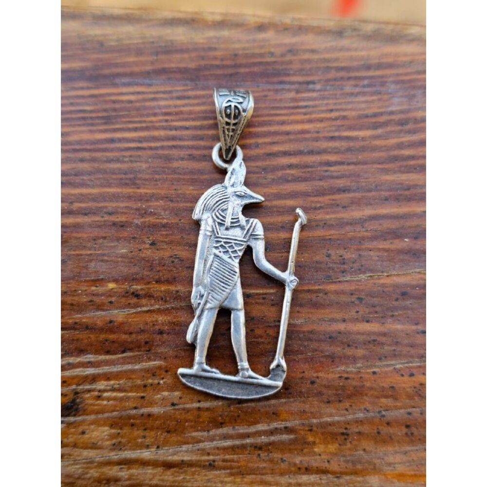 Sterling silver Anubis Egyptian God Pendant